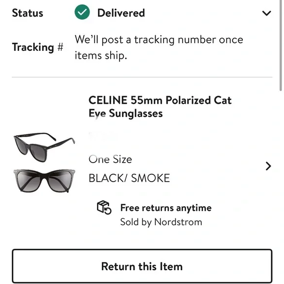 Celine Black Oversized Cat-Eye Sunglasses - Picture 8 of 9